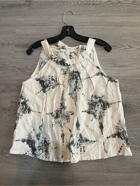 Bellambra Italian linen Sleeveless Beige Tie-Dye Halter Blouse